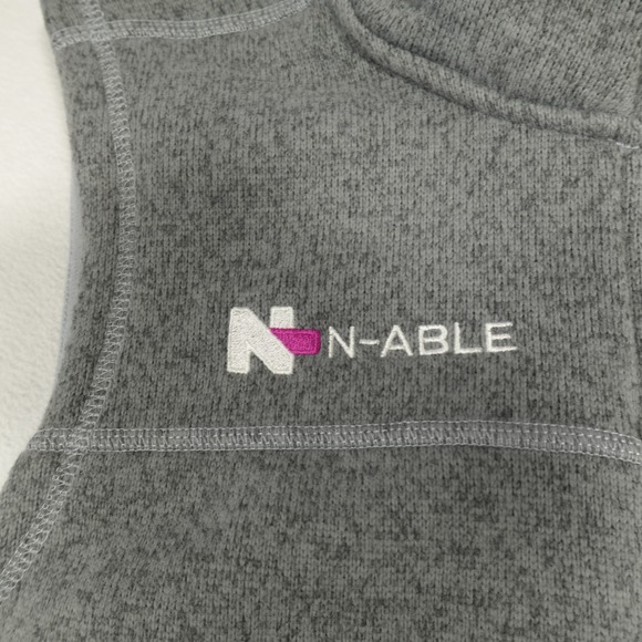 The North Face Vest Size Medium Gray Sweater Fleece Full Zip Gorpcore Logos NEW - Picture 4 of 13